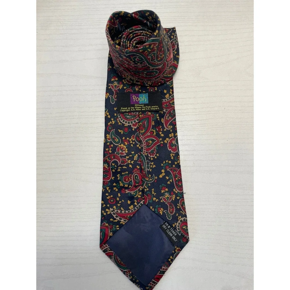 Men's Necktie Disney Winnie the Pooh Eeyore Piglet Tie Paisley Character‎